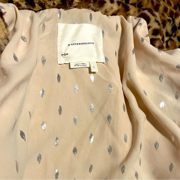 Anthropologie Faux Fur Leopard Print Coat - Picture 2 of 6